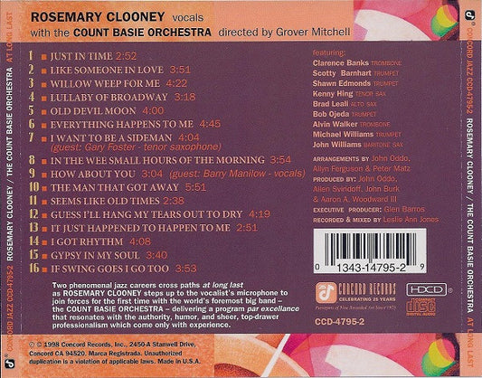 Rosemary Clooney / The Count Basie Orchestra – At Long Last CD VG+/VG+