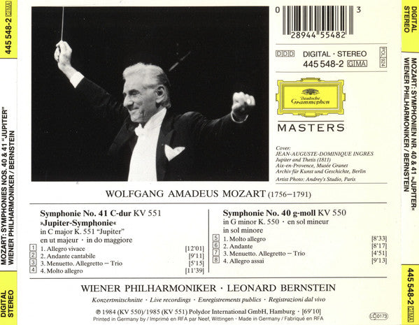 Mozart* - Wiener Philharmoniker, Leonard Bernstein – Symphonien Nos. 40 & 41 >>Jupiter<< CD VG+/VG+