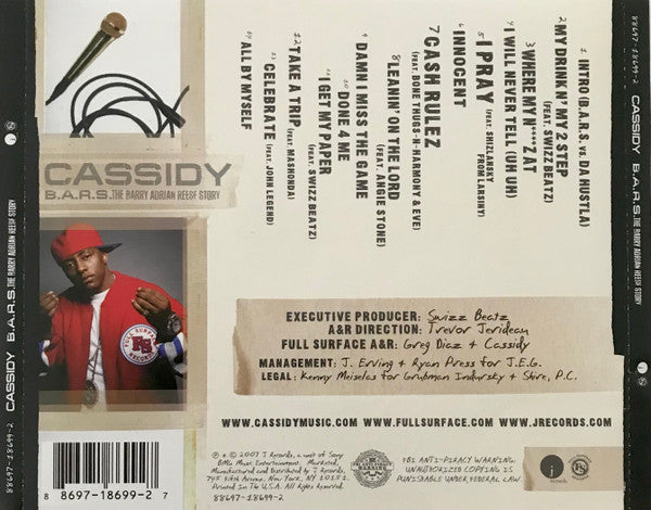 Cassidy – B.A.R.S. (The Barry Adrian Reese Story) CD Mint Condition