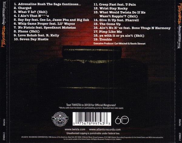Twista – Adrenaline Rush 2007 CD Mint Condition