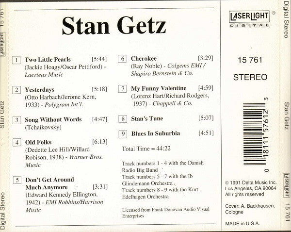 Stan Getz – Stan Getz CD Mint Condition