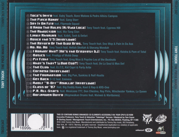 Tony Touch – The Piece Maker CD Mint Condition