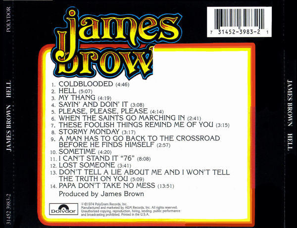 James Brown – Hell CD Mint Condition