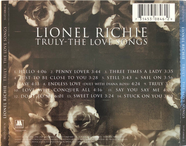 Lionel Richie – Truly - The Love Songs CD Mint Condition