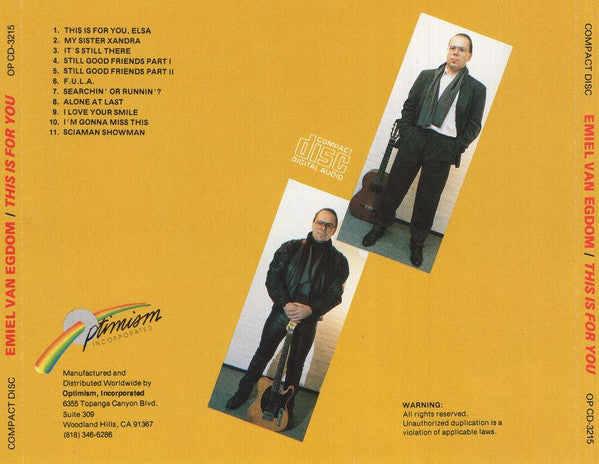 Emiel Van Egdom – This Is For You CD VG+/VG+
