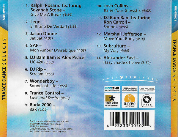 Various – Trance Dance Selects CD Mint Condition