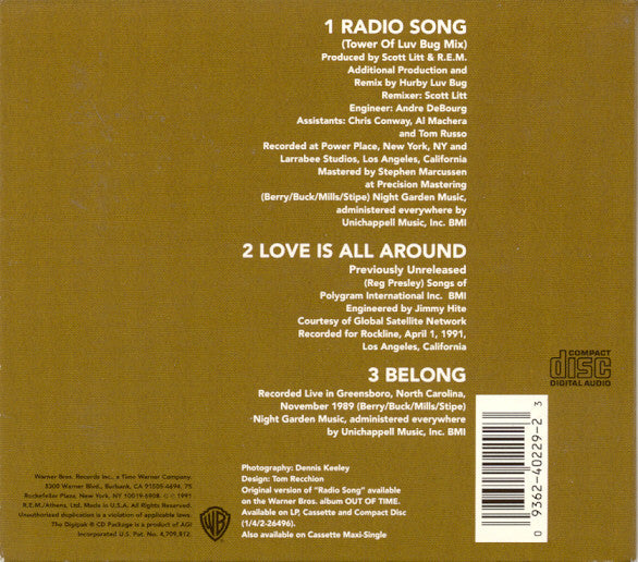 R.E.M. – Radio Song CD VG+/VG+