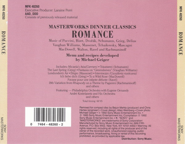 Various – Dinner Classics: Romance CD Mint Condition