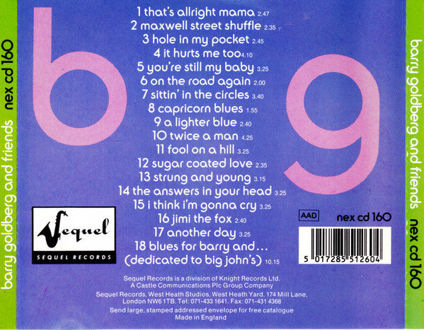 Barry Goldberg – Barry Goldberg & Friends CD Mint Condition