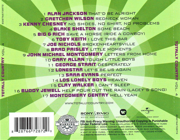 Various – Totally Country Vol. 4 CD VG+VG+