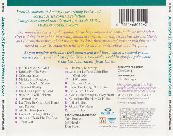 Various – America's 25 Best Praise & Worship Songs CD VG+/VG+