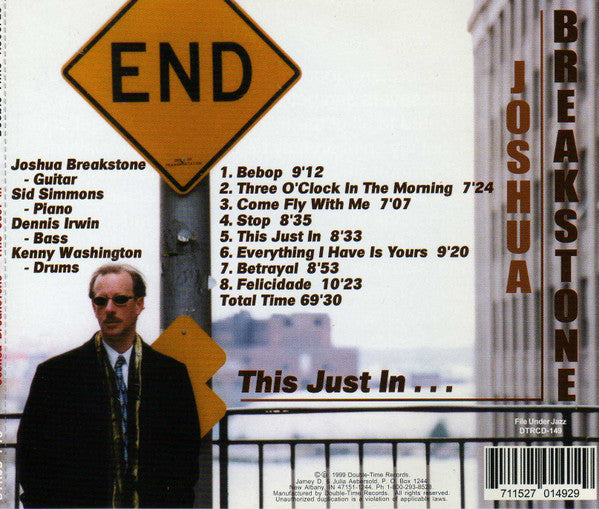 Joshua Breakstone – This Just In... CD VG+/VG+