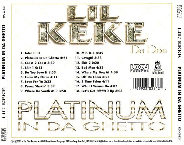 Lil Keke Da Don – Platinum In Da Ghetto CD Mint Condition