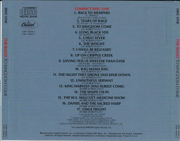 The Band – To Kingdom Come (The Definitive Collection) CD Mint Condition
