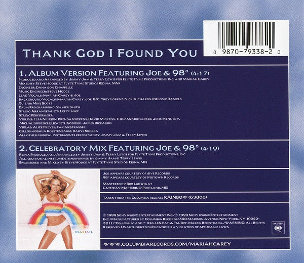 Mariah* With Joe & 98°* – Thank God I Found You CD Single