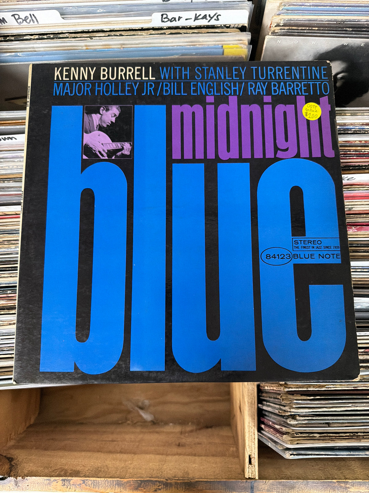 Kenny Burrell With Stanley Turrentine / Major Holley Jr / Bill English / Ray Barretto – Midnight Blue BST 84123 Vinyl LP G+/VG+