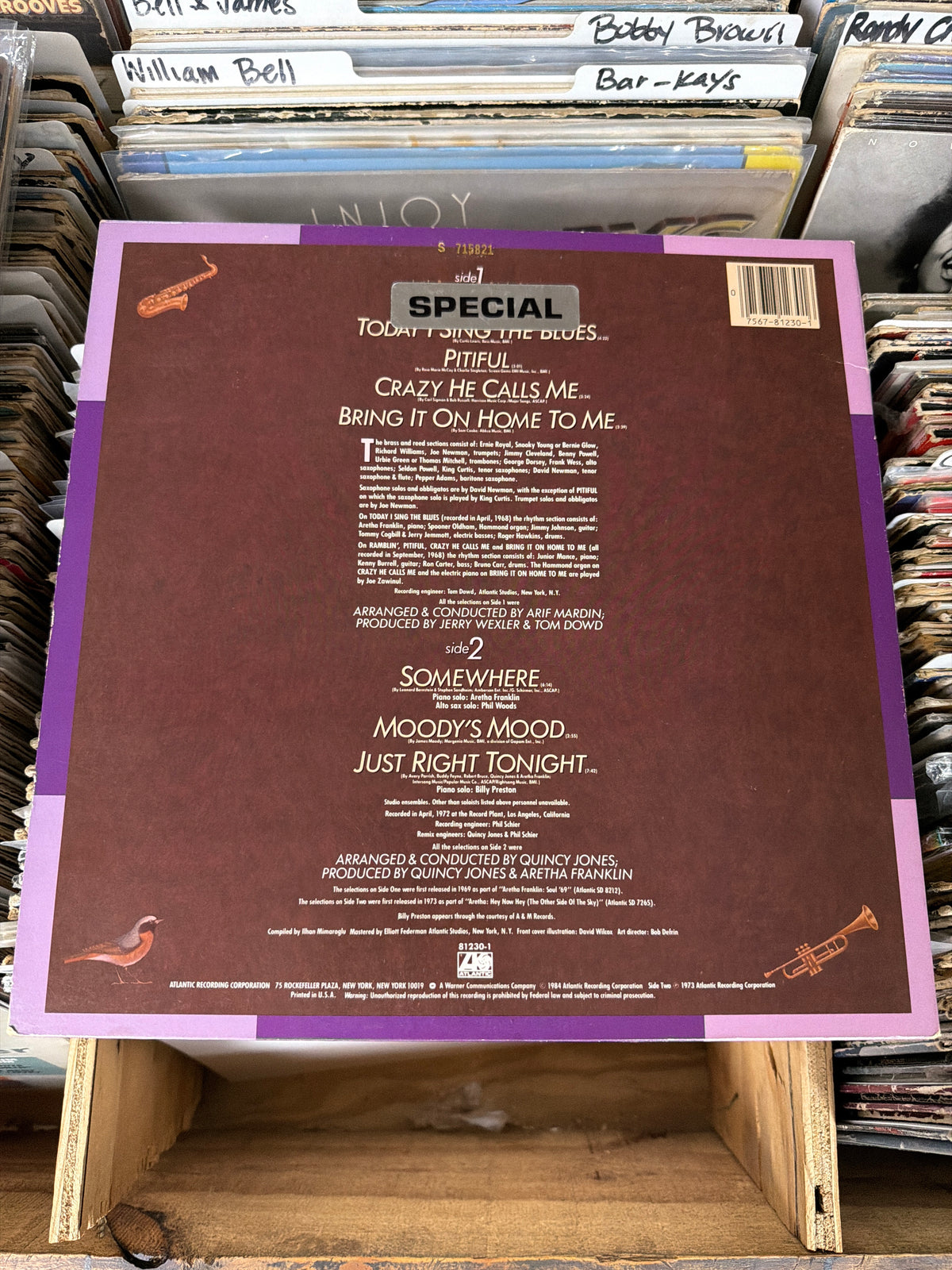 Aretha Franklin – Aretha's Jazz 81230-1 Vinyl LP VG+/VG+