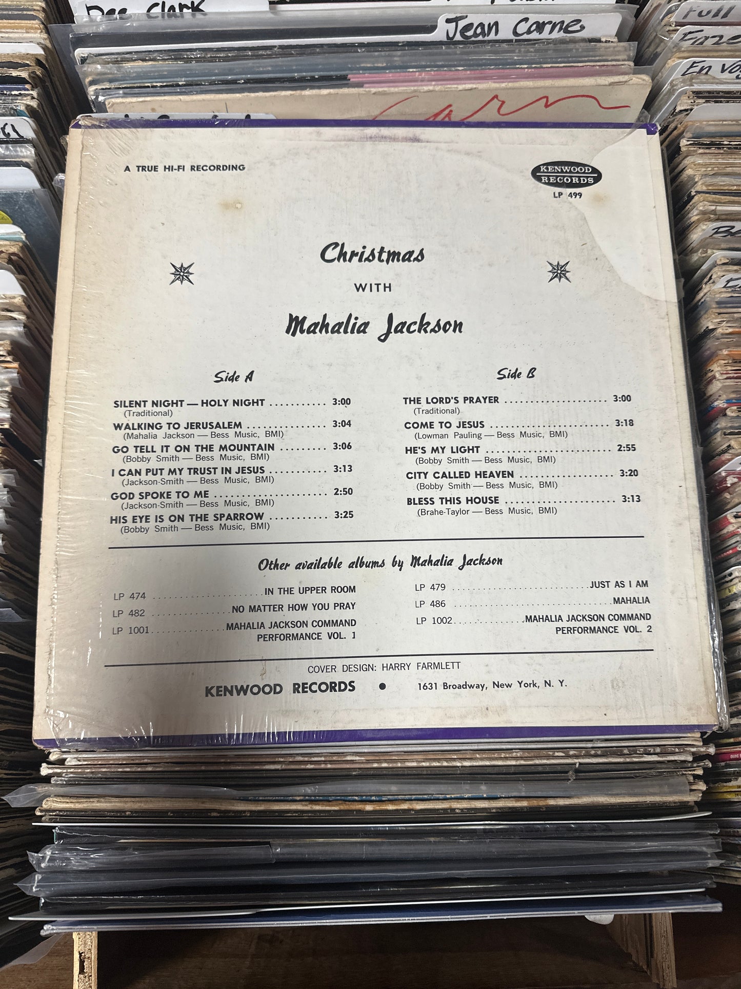 Mahalia Jackson ‎– Christmas With Mahalia Jackson Vinyl LP KLP-499 VG/VG