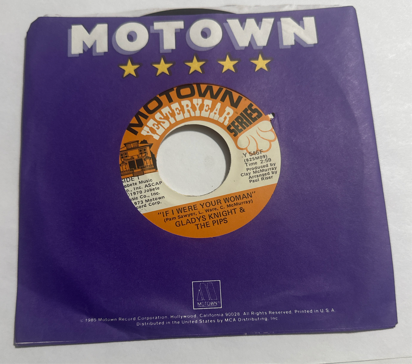 Gladys Knight & The Pips* – If I Were Your Woman / I Don't Want To Do Wrong 7" Vinyl   Y 546F VG+