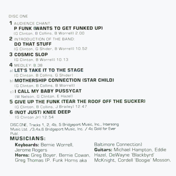 P-Funk All Stars : Live At The Beverly Theater In Hollywood (2xCD)