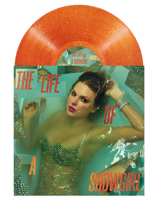 Taylor-Swift The Life Of A Showgirl Sweat And Vanilla Perfume Portofino Orange Glitter Vinyl LP 10-3-25