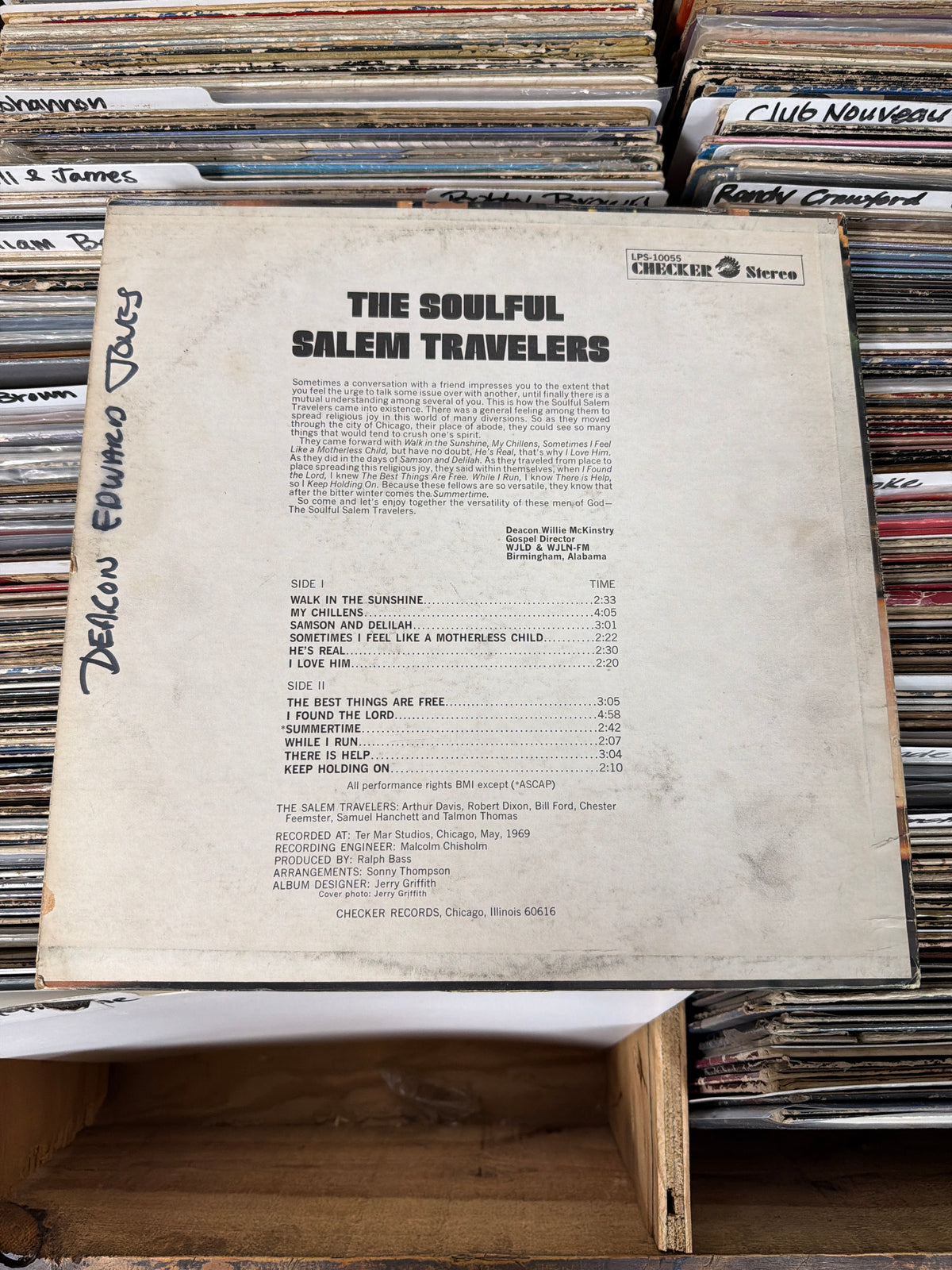 The Salem Travelers – The Soulful Salem Travelers LPS-10055 Vinyl LP G+/G+