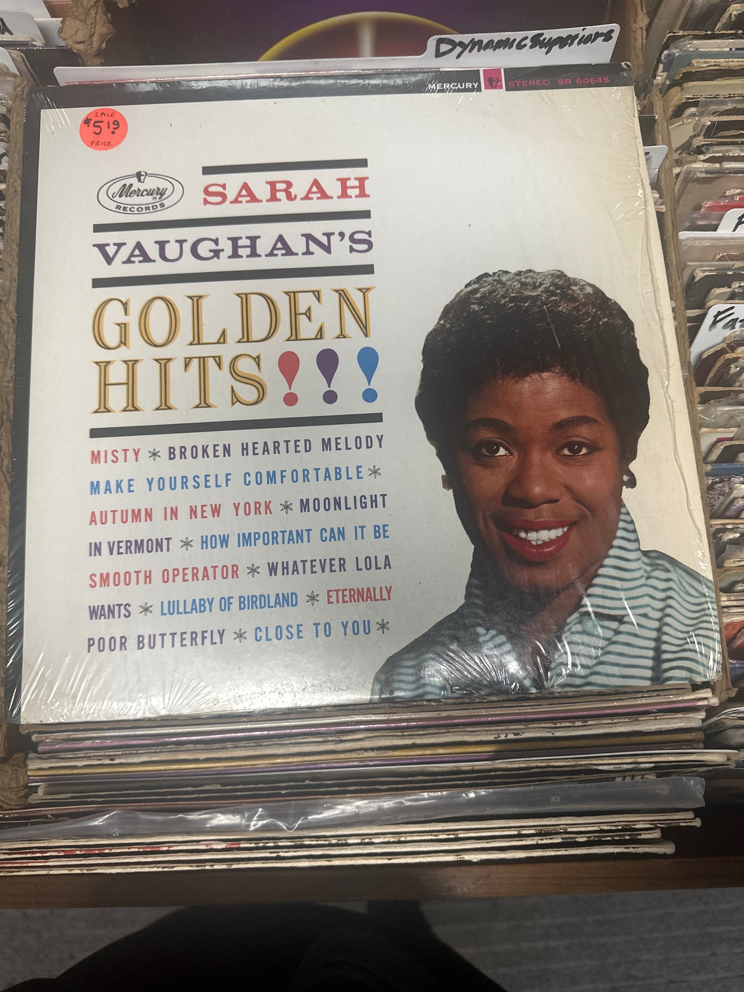 Sarah Vaughan ‎– Sarah Vaughan's Golden Hits Vinyl LP SR 60645 VG+/VG+