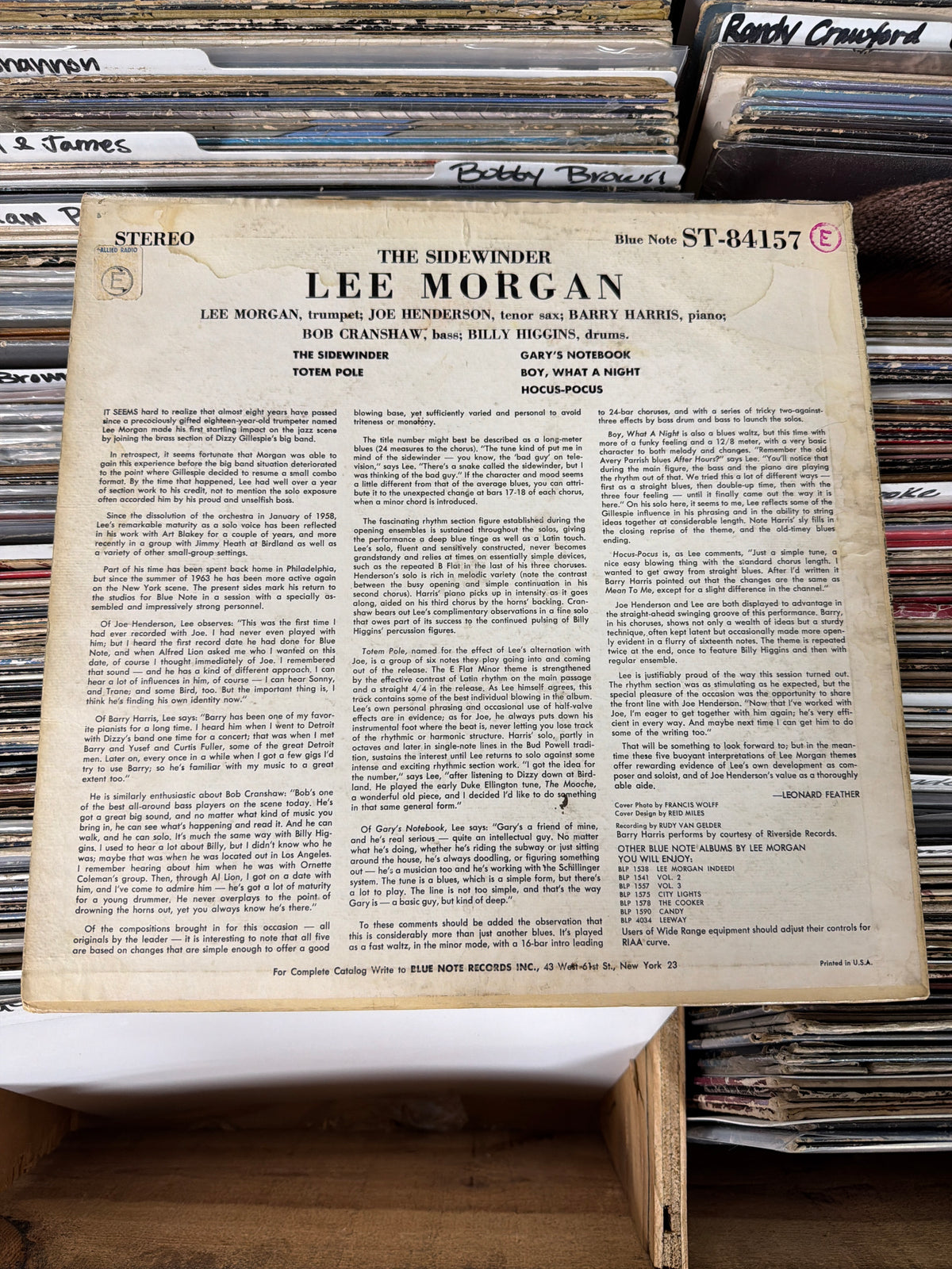 Lee Morgan – The Sidewinder BST 84157 Vinyl LP G+/G+