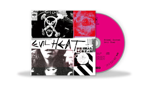 the album cover for Primal Scream - Evil Heat