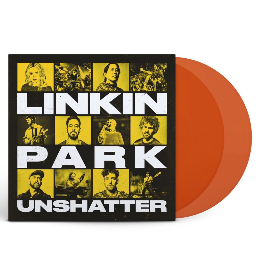 the album cover for Linkin Park - Unshatter Film Soundtrack - Live in Sao Paulo [Indie / D2C Exclusive Translucent Orange]