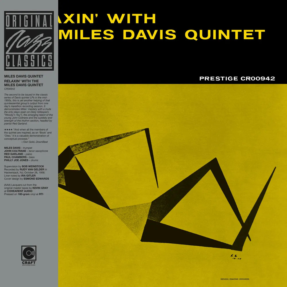 the album cover for The Miles Davis Quintet - Relaxin' With The Miles Davis Quintet - Original Jazz Classics Series [180g black tip-on w obi]