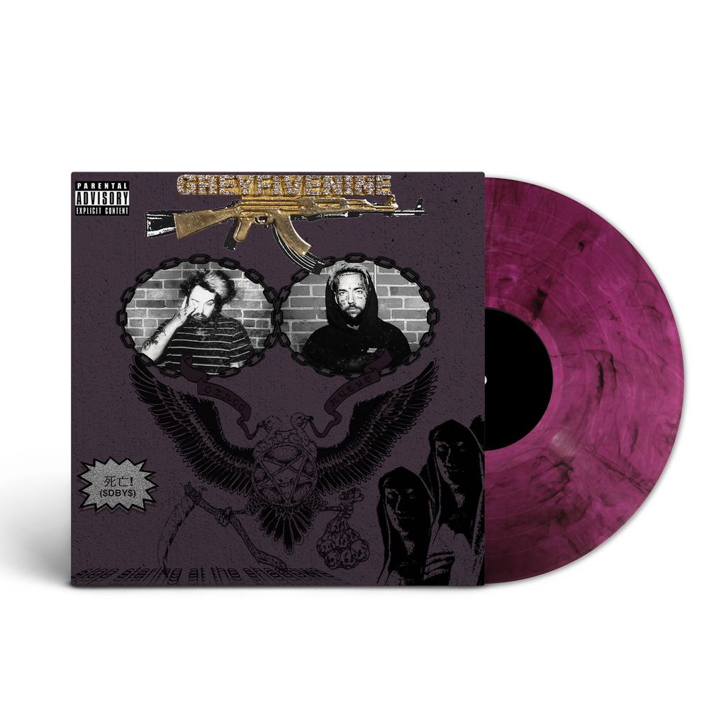 the album cover for $uicideBoy$ - Stop Staring at the Shadows [Purple Smoke]