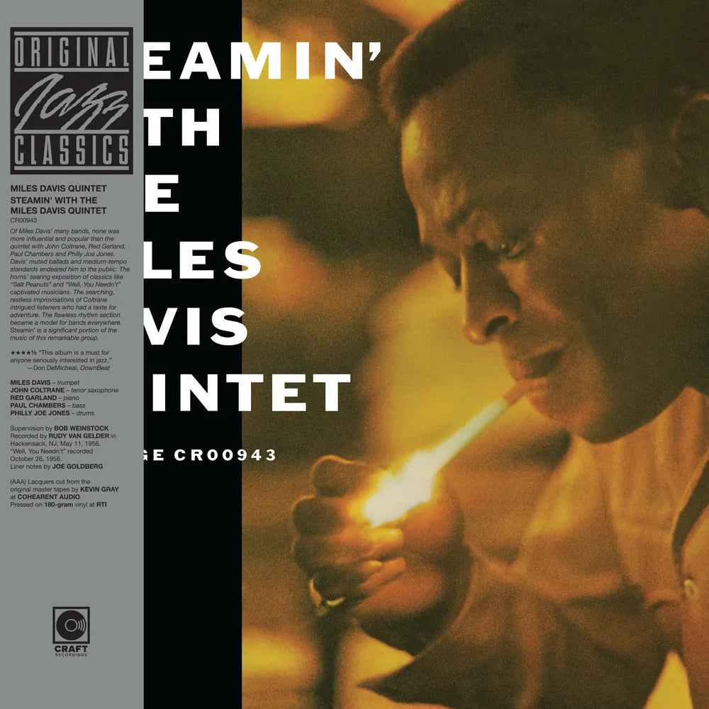 the album cover for The Miles Davis Quintet - Steamin' With The Miles Davis Quintet - Original Jazz Classics Series - [180g with OBI]