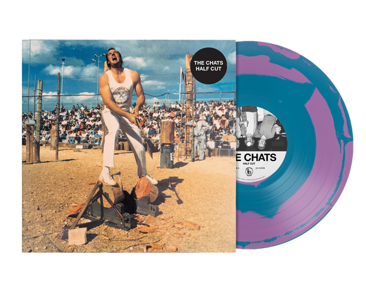 the album cover for Chats - Half Cut [Indie Exclusive Hand Pour Blue/Clear Teal/Pink]
