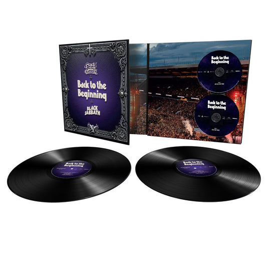 the album cover for Ozzy Osbourne & Black Sabbath - Back to the Beginning [Half-Speed 2 LP/Blu-ray/4K UHD]