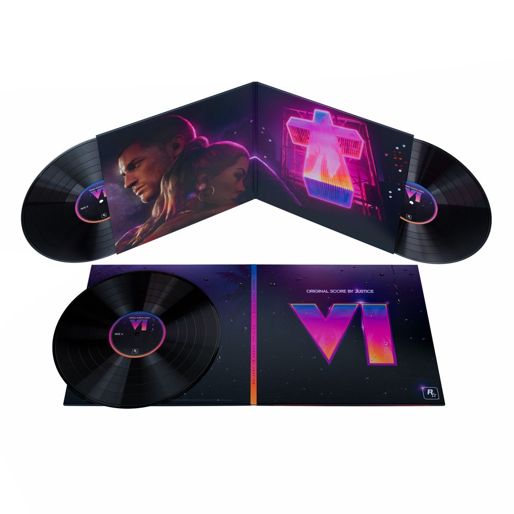 the album cover for Justice - Grand Theft Auto VI : Original Score [Black 3LP]