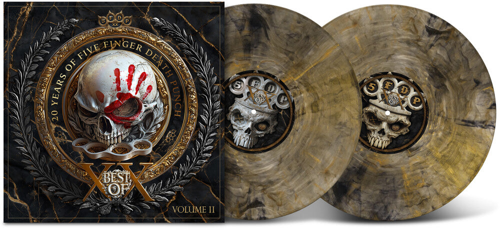 the album cover for Five Finger Death Punch - Best Of - Volume 2 [Golden Smoke LP]