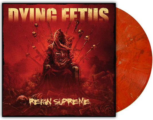 the album cover for Dying Fetus - Reign Supreme - 2026 [Ruby Shimmer]