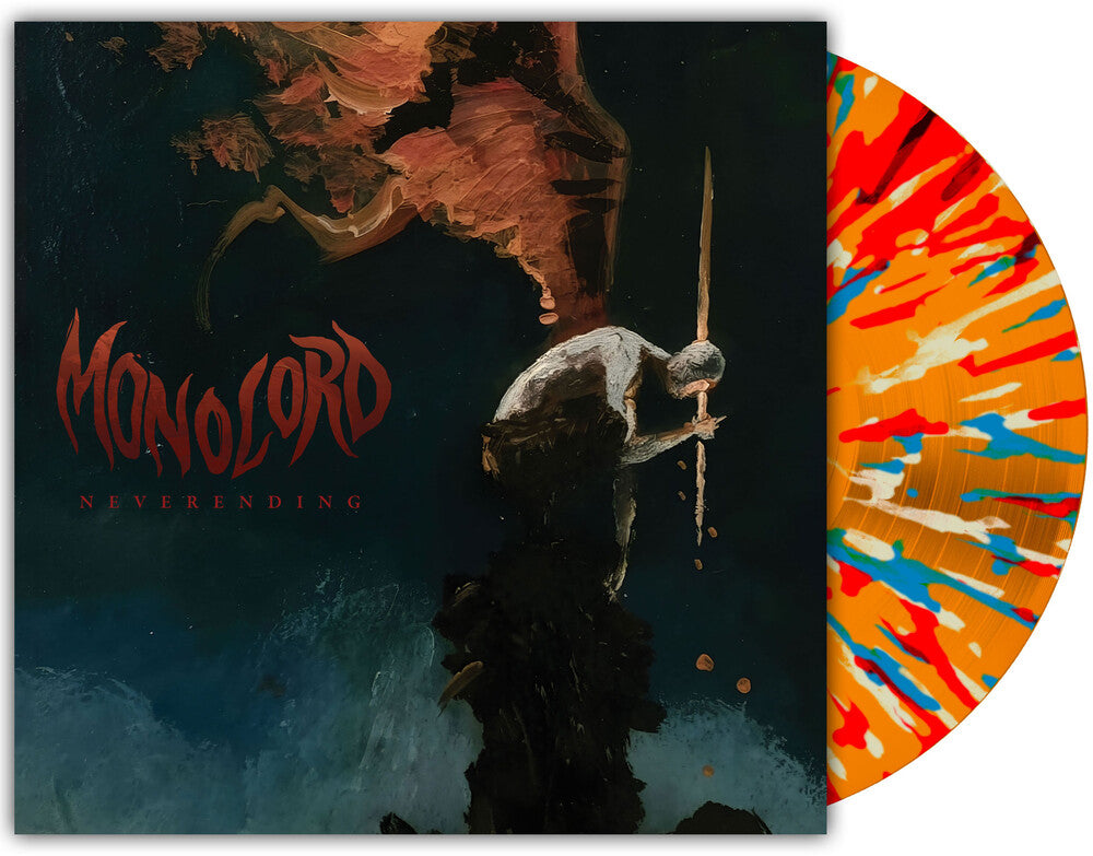 the album cover for Monolord - Neverending [Indie Exclusive Orange Krush with Splatter]