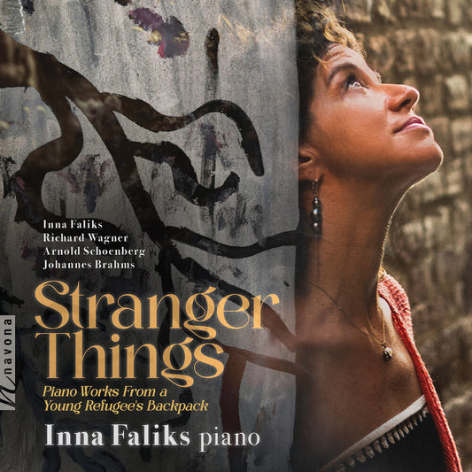 the album cover for Inna Faliks - Stranger Things - Pno Works From A Young Refugee's