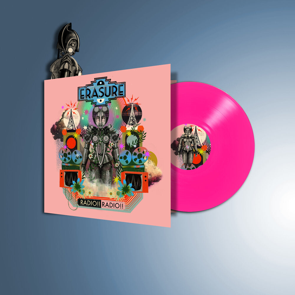 the album cover for Erasure - Radio !! Radio !! [Indie Exclusive Hot Pink]