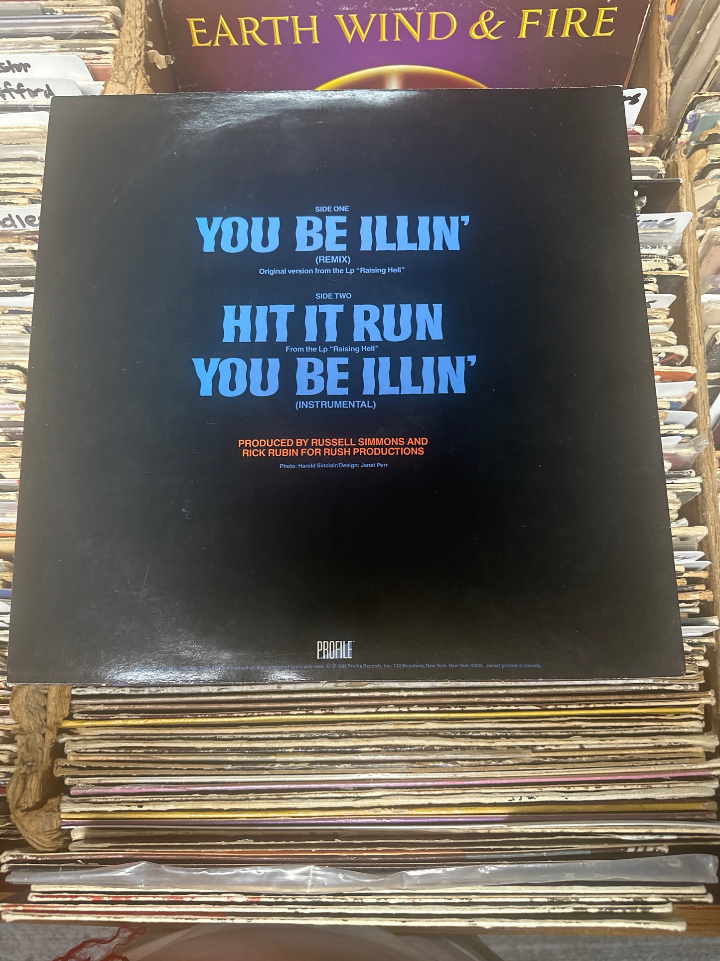 Run-D.M.C.* ‎– You Be Illin' (Remix) 12" Vinyl LP PRO 7119 Near Mint/VG+