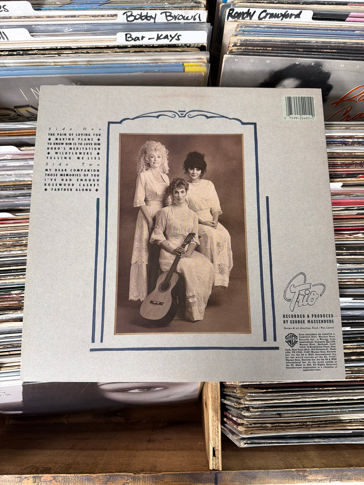 Dolly Parton, Linda Ronstadt, Emmylou Harris – Trio 9 25491-1 Vinyl LP VG+/VG+