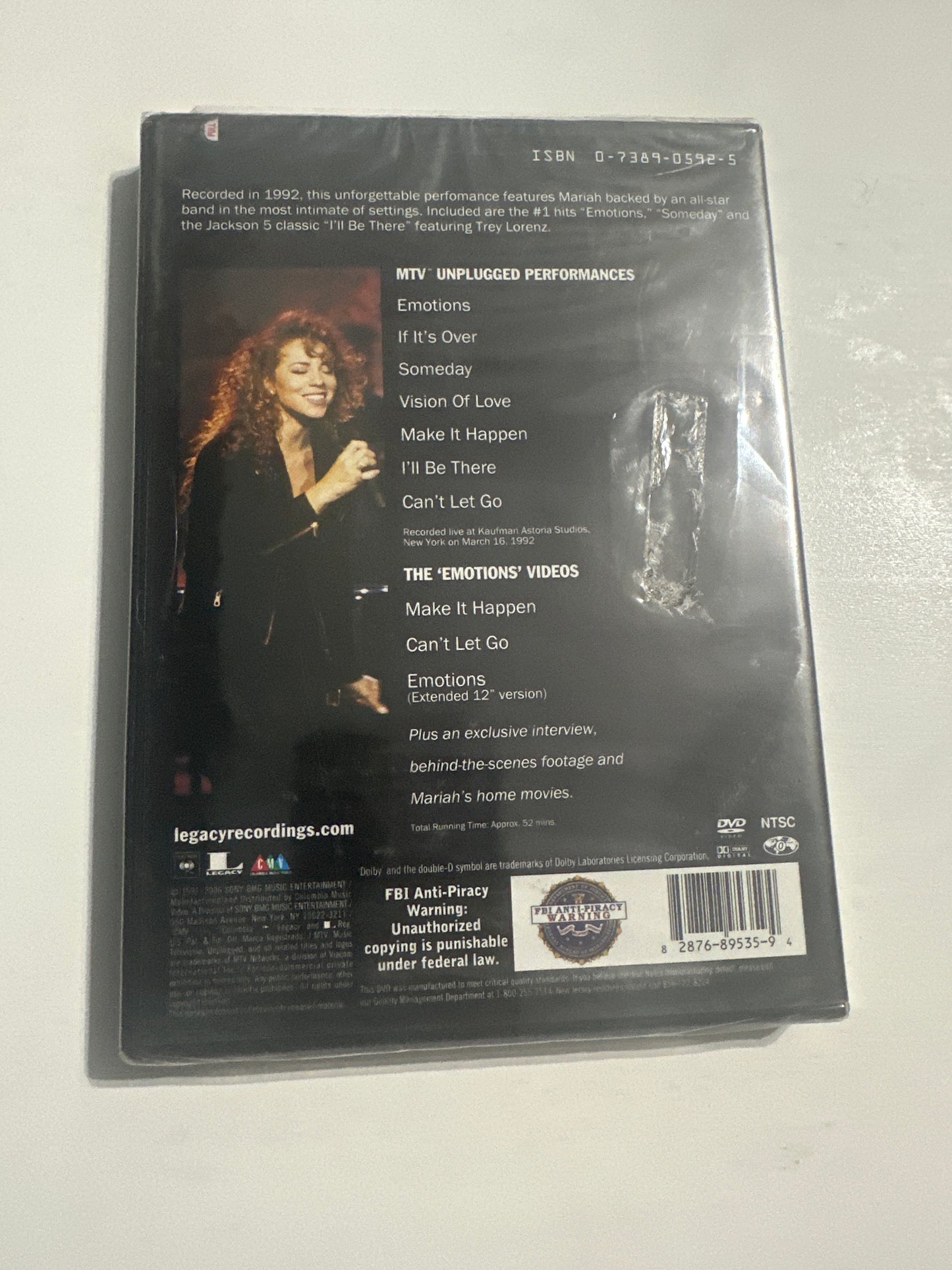 Mariah Carey ‎– MTV Unplugged +3 DVD