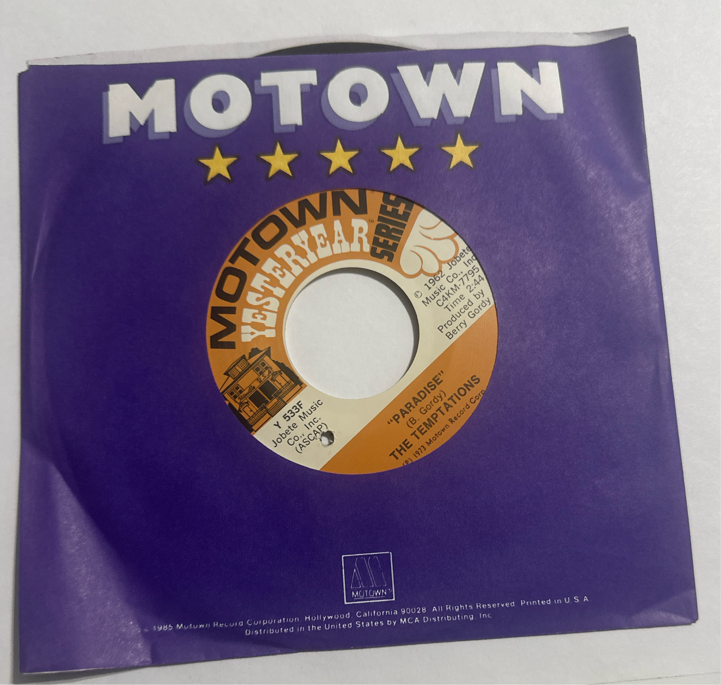 The Temptations – Just My Imagination (Running Away With Me) / Paradise 7" Vinyl  VG+