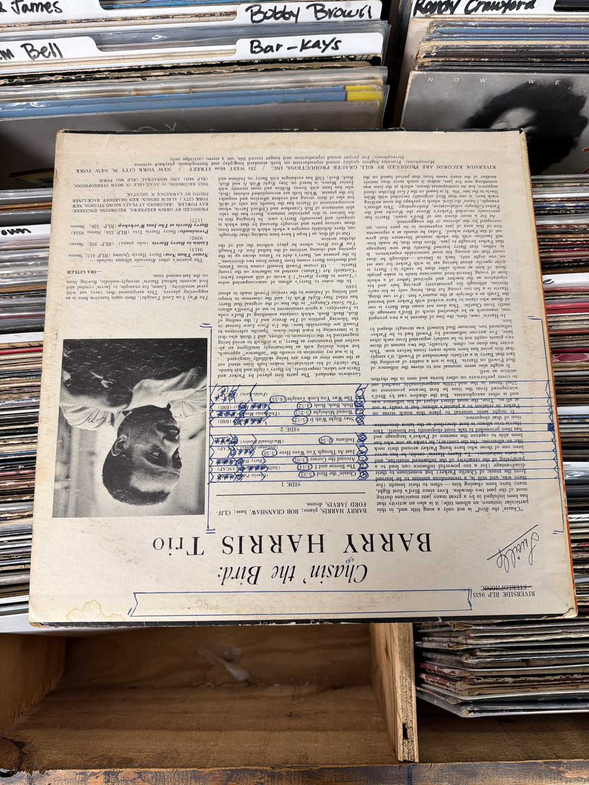 Barry Harris Trio – Chasin' The Bird RLP 9435 Vinyl LP VG/G