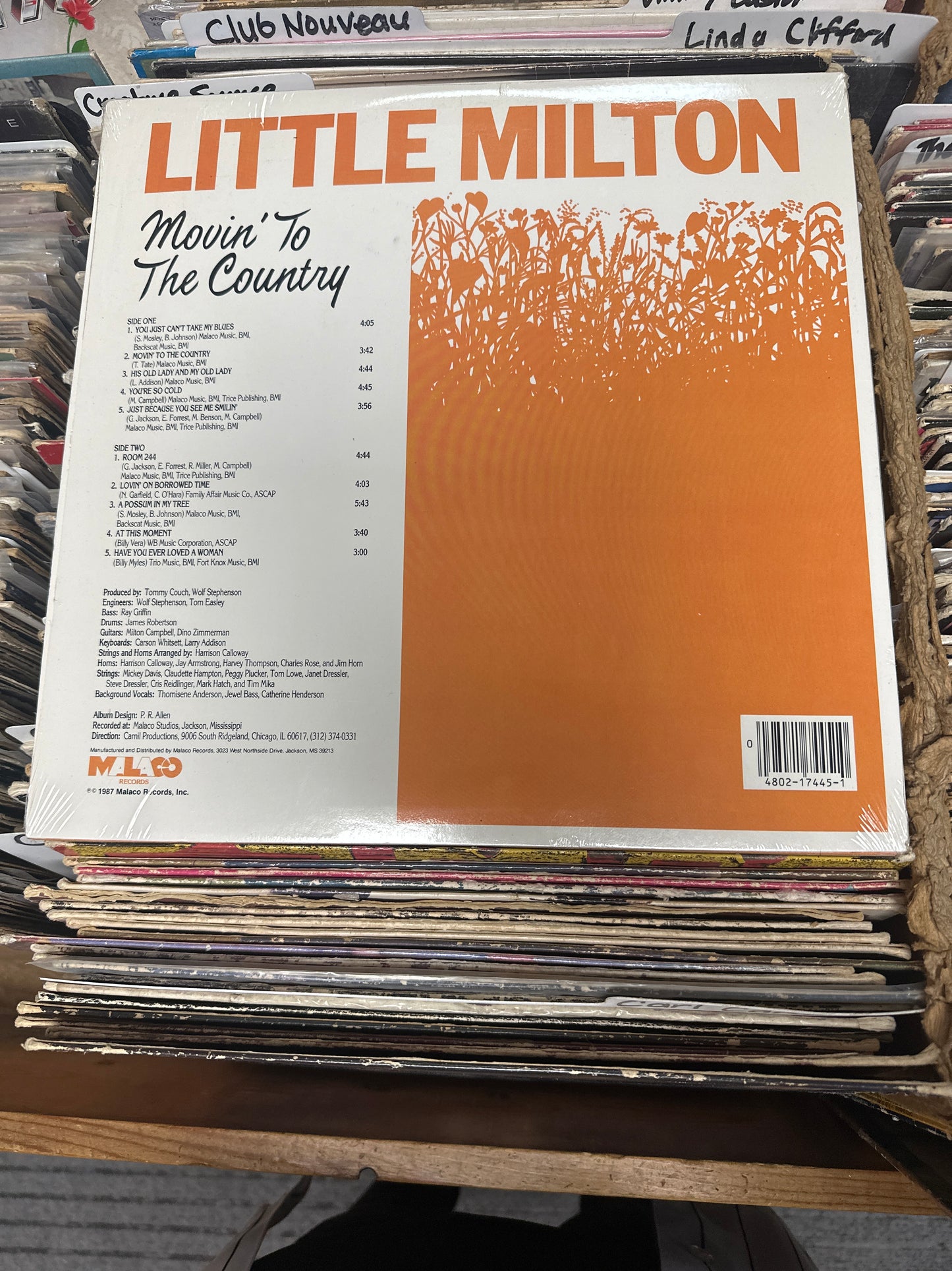 Little Milton ‎– Movin' To The Country Vinyl LP VG+/VG+