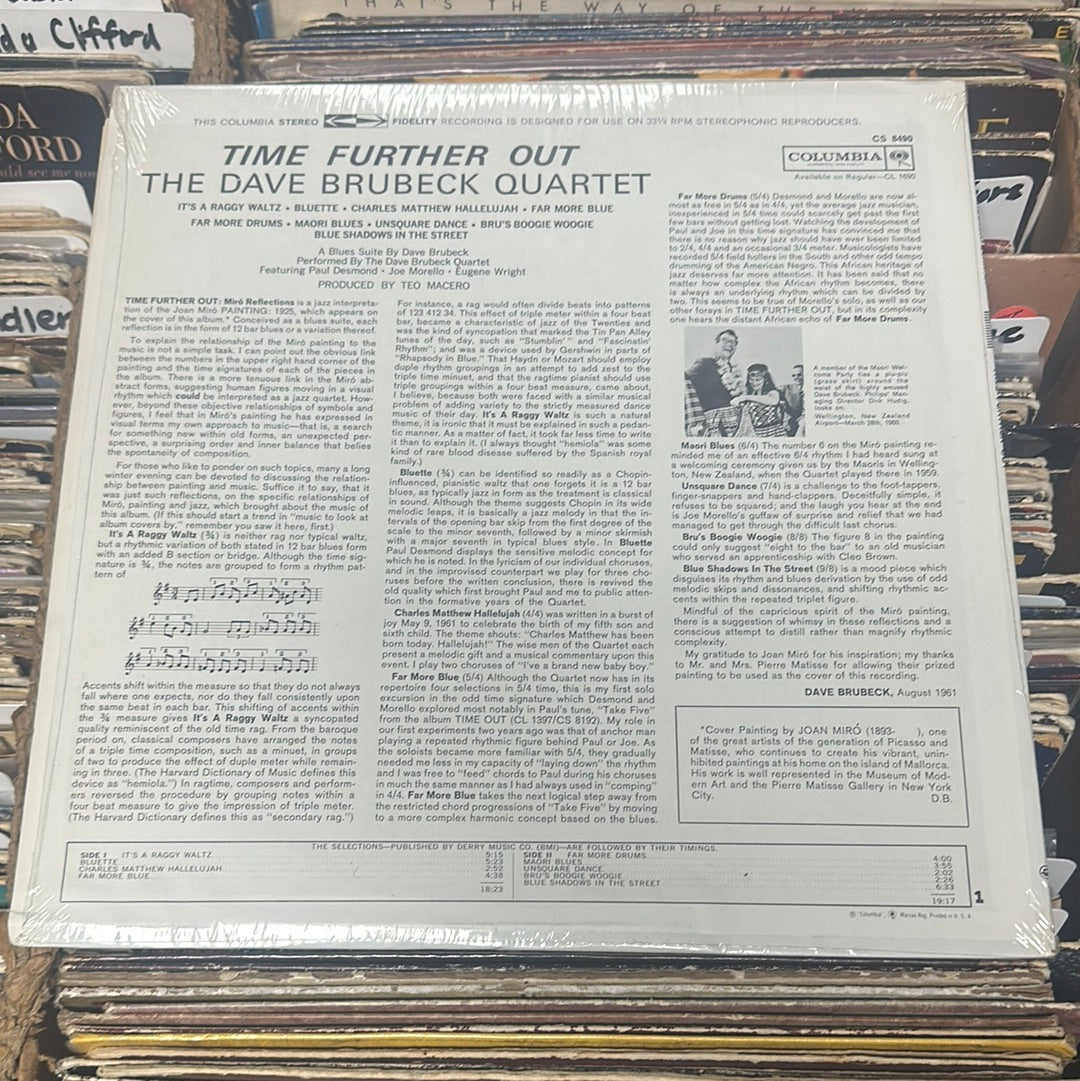 The Dave Brubeck Quartet ‎– Time Further Out (Miro Reflections) CS 8490 Vinyl LP VG+/VG+