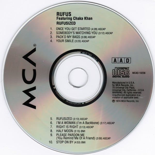 Rufus & Chaka Khan : Rufusized (CD, Album, RE, Uni)