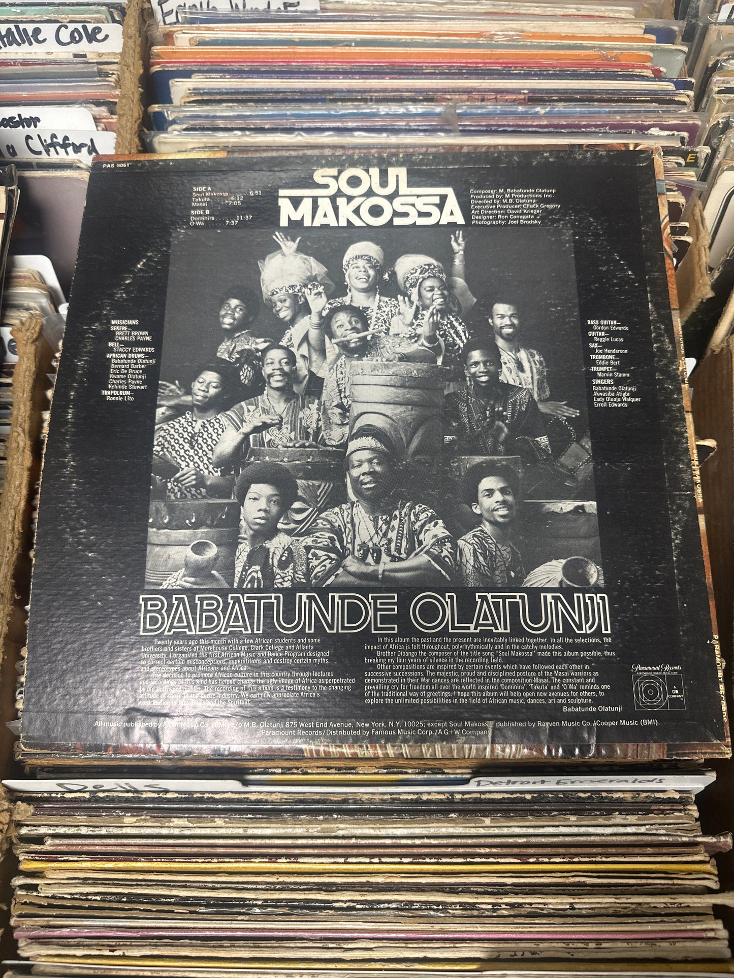 Olatunji ‎– Soul Makossa PAS 6061 Vinyl LP VG/VG